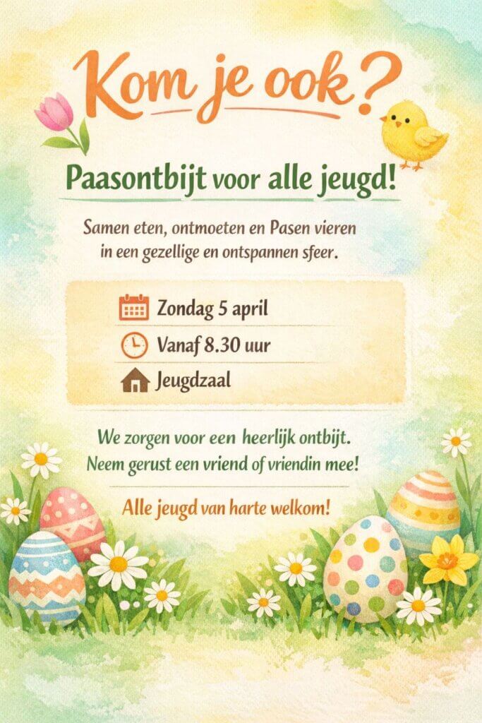 Paasontbijt voor alle jeugd, vier Pasen samen